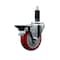 Service Caster 4'' Red Poly Swivel 1-1/8'' Expanding Stem Caster with Brake SCC-EX20S414-PPUB-RED-PLB-118 - alternate 1